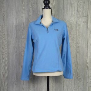 The North Face Womens Size Medium Pullover 1/4 Zip Fleece Jacket Blue TKA 100